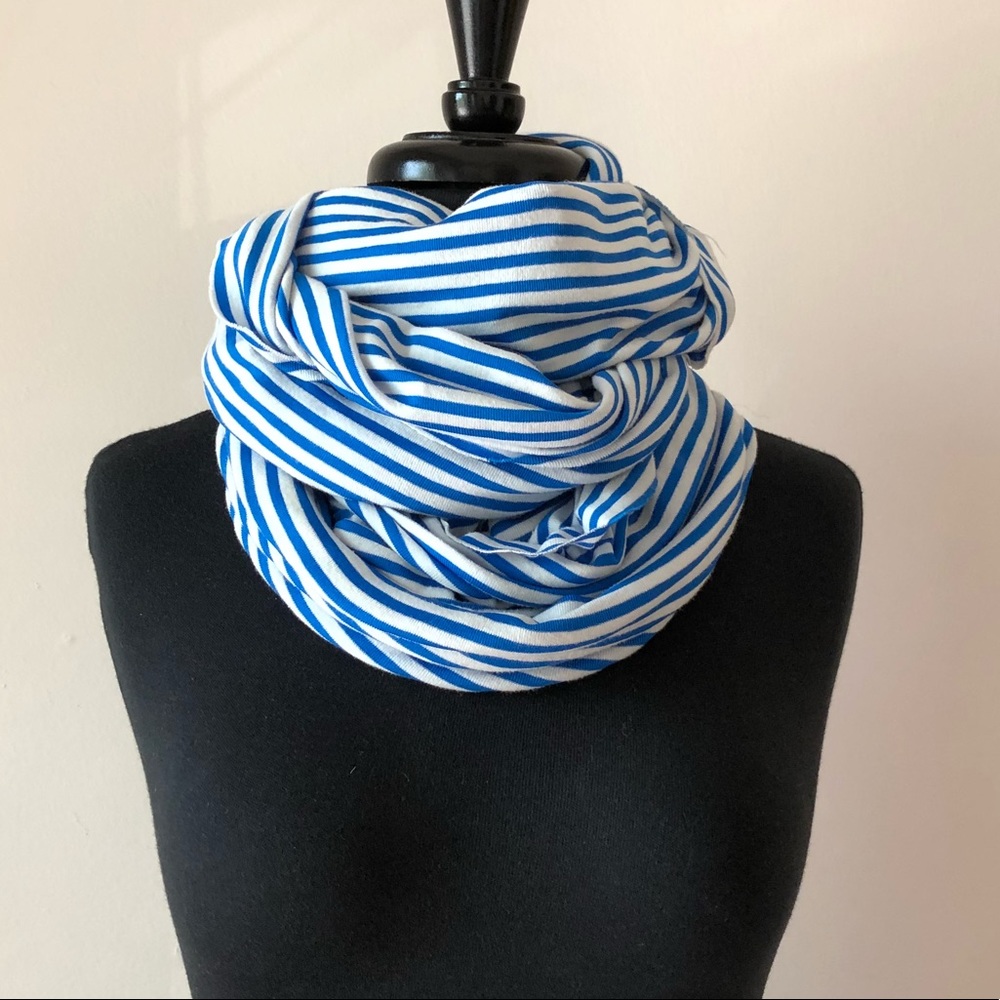 Gap  Blue + White Striped Infinity Loop Scarf